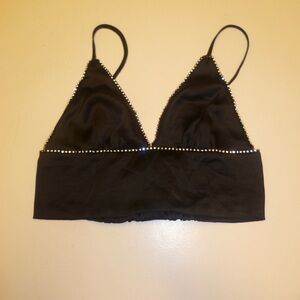 Threshing bee sequined black crop top new with tags